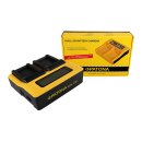 Dual LCD USB Ladegerät f. Casio NP-70 Exilim EXZ150...