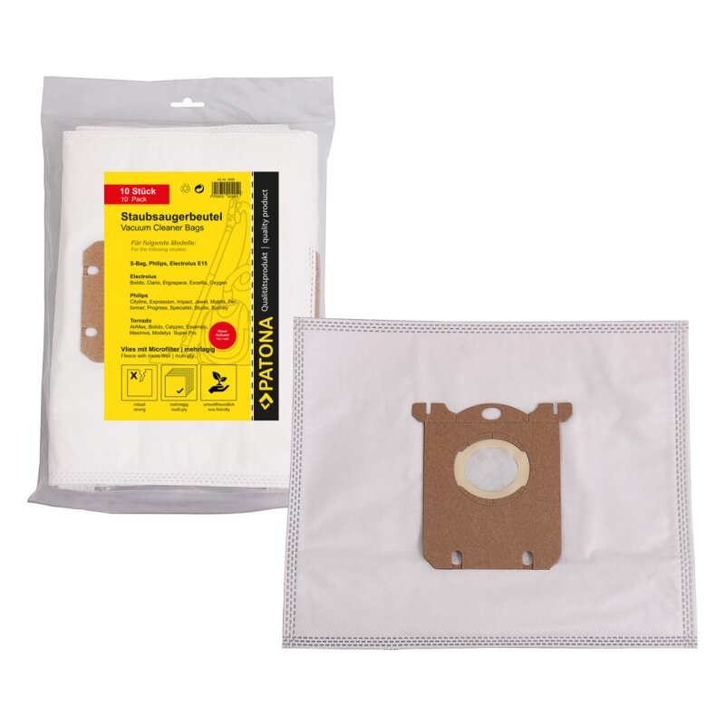 10x Staubsaugerbeutel mehrlagig Vlies inkl. Microfilter f. Electrolux E15 mit neuem Aufsatz
