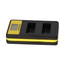 PATONA Smart Dual LCD USB Ladegerät für Olympus PS-BLS1