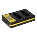 PATONA Smart Dual LCD USB Ladegerät für Olympus PS-BLS1