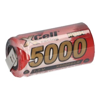 SUB-C Akku Zelle 5000mAh 1,2V NIMH Hochleistungszelle mit U Lötfahne