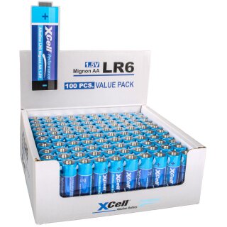 100x XCell AA LR6 Mignon Super Alkaline Batterie