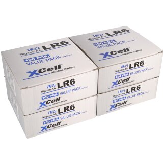 400x XCell AA LR6 Mignon Super Alkaline Batterie