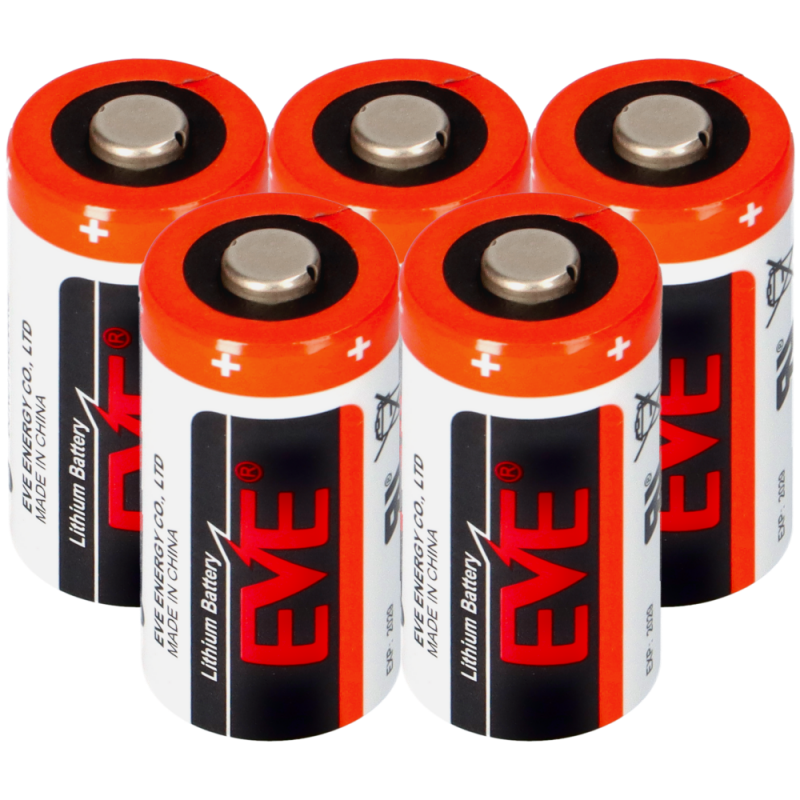 5x CR123A Lithium Batterie 3V 1,5Ah EVE Jetzt online kaufen