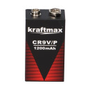 4x Kraftmax Lithium 9v Block High Performance Batteries for Smoke Detector Fire Alarm - 10 Years Battery Life