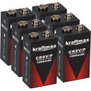 6x Kraftmax Lithium 9V Block Hochleistungs- Batterien für...