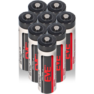 8x EVE ER14505 AA Lithium-Thionylchlorid 3,6V 2400mAh Batterie + 2x Box