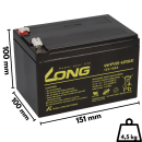 Kung Long Akku 12V 15Ah WP15-12SE Batterie AGM zyklenfest