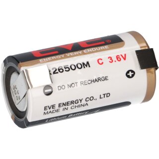 EVE ER26500M C 3.6V 6000 mAh Li-SOCI2 Batterie Hochstrom kompatibel LSH 14 