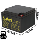 Kung Long WP26-12NE AGM Akku 12V 26Ah – für...
