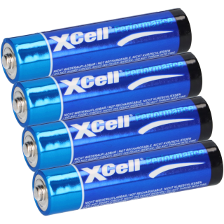 XCell 4er Folie LR03 Micro Super Alkaline Batterie AAA