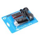 Fahrradleuchten-Set - M-WAVE Atlas K 11 USB Akku