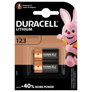 2x Duracell Photobatterie CR123A Ultra Lithium 3V 1400mAh