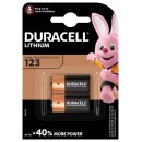 2x Duracell Photobatterie CR123A Ultra Lithium 3V 1400mAh
