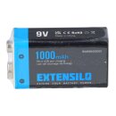 9-Volt-Lithium-Akku 1000mAh mit Micro-USB