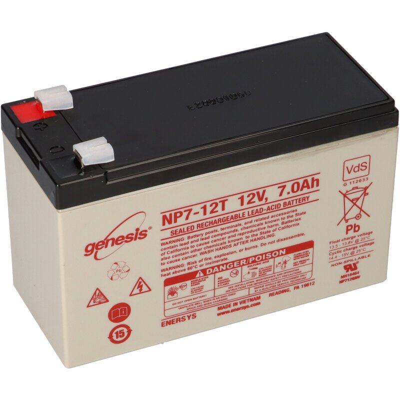 Genesis NP712WT 12V 7Ah Faston 6,3mm AGM Blei Akku
