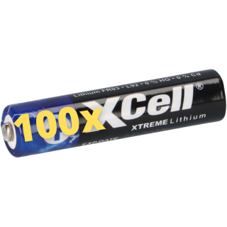 100x XTREME Lithium Batterie AAA Micro FR03 L92 XCell 4er Blister