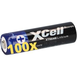 100x XTREME Lithium Batterie AA Mignon FR6 L91 XCell 4er Blister