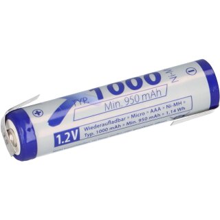 XCell AAA Micro Akku Ni-MH 1,2V 1000 mAh Z Lötfahne