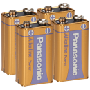 4x Panasonic 9V Block Alkaline Power 9V Batterie Blister