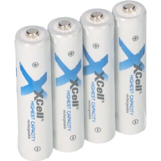 4x XCell Micro AAA Akku Ni-MH 1,2V 1150mAh