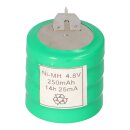 Akku-Zelle 4,8V 250mAh Ni-MH – V250H, 3er Pin, 3-Pin-Anschluss