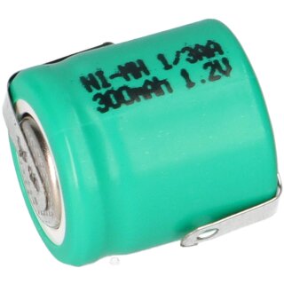 Akku Zelle 1,2V 300mAh 1/3 AA mit Z Lötfähne