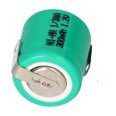 Akku-Zelle 1,2V 300mAh Ni-MH – 1/3 AA, Lötfahne, Z-Lötfahne