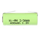 Akku Zelle 1,2V 400mAh 2/3AAA Z Lötfähne NiMH