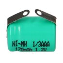 Battery cell 1.2v 170mAh 1/3 aaa with u solder tag NiMH