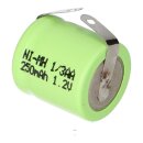 Akku Zelle 1,2V 250mAh 1/3AA mit U Lötfahne NiMH