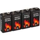 4x Absina 9V-Block Rauchmelder Batterie AlMn