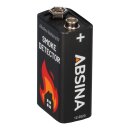 16x Absina Alkaline 6LR61 9V Block Batterie - passend für Rauchmelder, Messgeräte & Audio