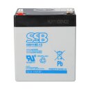 ssb lead acid battery sbh 190-12 agm battery 6.3mm faston - 12v 5.1Ah 169w