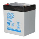 SSB Blei Akku SBH 190-12 AGM Batterie 6,3mm Faston - 12V 5,1Ah 169W