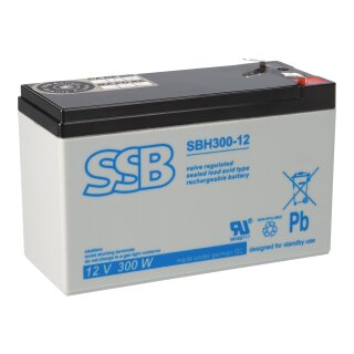 SSB Akku SBH 300-12 12Volt 277W 6,3mm Faston