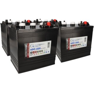 24V 225Ah Akku-Satz für Hebebühnen & Arbeitsbühnen | 4x Q-Batteries 6DC-225