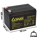 Battery for Panasonic lc-ra1215p1 12v 12Ah agm battery