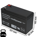 Multipower Blei-Akku MP7,2-12B Pb 12V / 7,2Ah +...