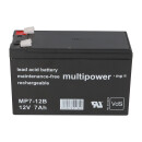 Multipower Lead battery mp7-12b Pb 12v 7Ah + charger