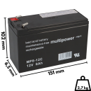 SET Multipower Blei-Akku MP8-12C Pb 12V / 8Ah + Ladegerät