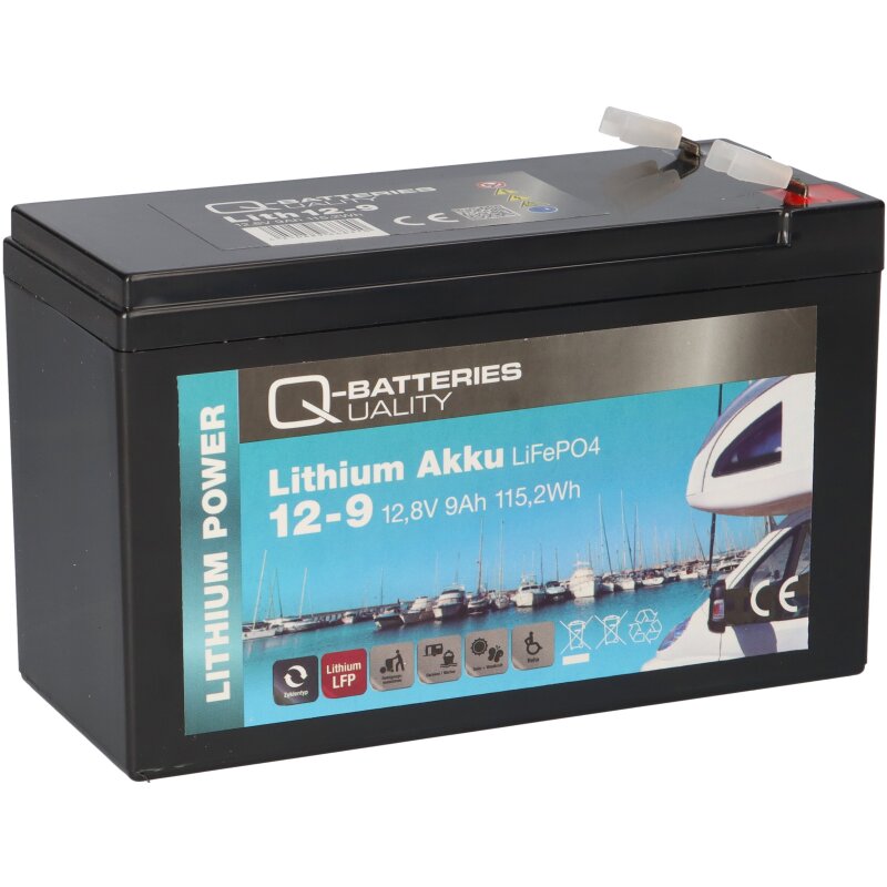 Q-Batteries Lithium Akku 12-8 12,8V 8Ah 102,4Wh LiFePO4 Batterie online  bestellen