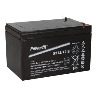 Exide Powerfit Bleiakku AGM 12V 12Ah S312/12 S