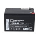 Lead battery 12v 12Ah + charger 1a compatible 14Ah 15Ah agm lead gel qb