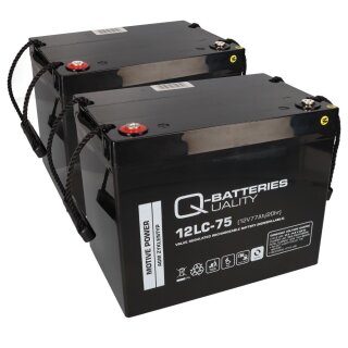 2x Bleiakku Batterie 12LC-75 M6 12V 75Ah AGM Blei Accu wartungsfrei QB