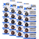 20x CR2016 Lithium-Knopfzelle 3V / 90mAh (4x 5er Pack)