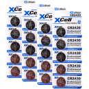 20x CR2430 Lithium-Knopfzelle 3V / 290mAh (4x 5er Pack)