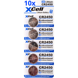 50x CR2450 Lithium-Knopfzelle 3V / 620mAh (10x 5er Pack)