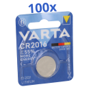 100x VARTA CR2016 Lithium-Knopfzelle 3V