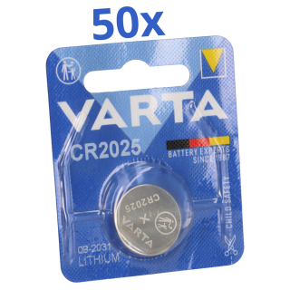 50 x VARTA CR 2025 Lithium-Knopfzelle 3V 1er Blister